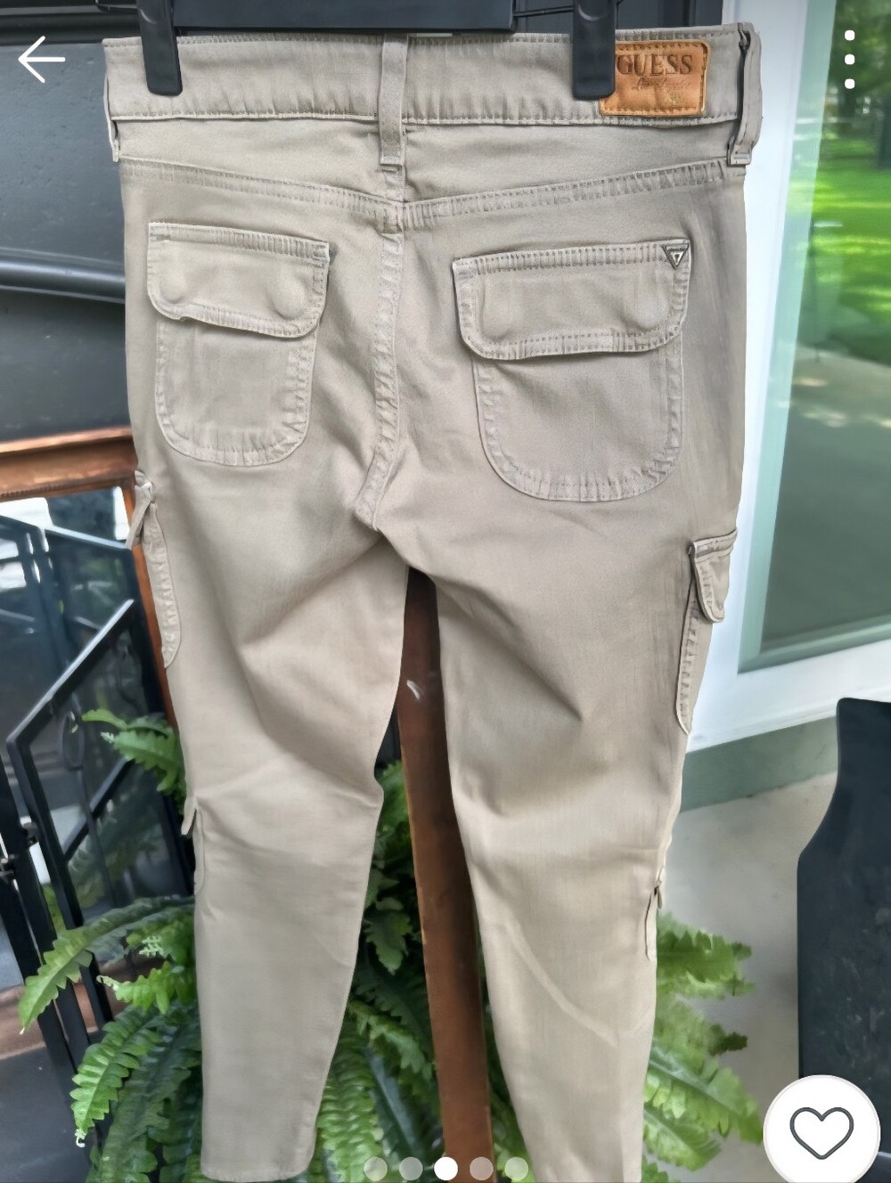 GUESS Woman's Beige/Tan Cargo Pants with Flap Pockets